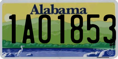 AL license plate 1AO1853