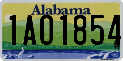 AL license plate 1AO1854
