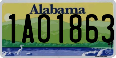 AL license plate 1AO1863