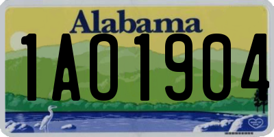 AL license plate 1AO1904