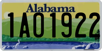 AL license plate 1AO1922