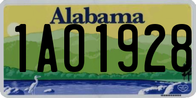 AL license plate 1AO1928