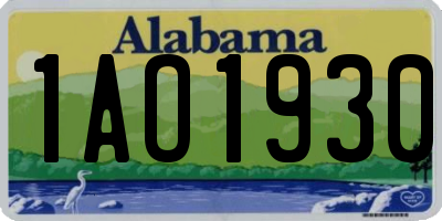 AL license plate 1AO1930