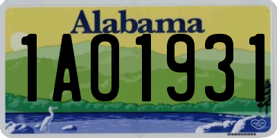 AL license plate 1AO1931