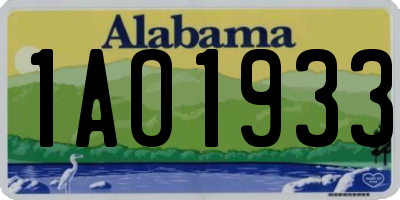 AL license plate 1AO1933
