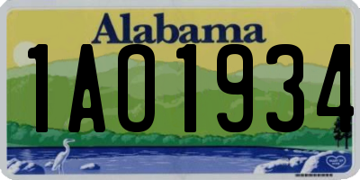 AL license plate 1AO1934