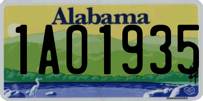 AL license plate 1AO1935