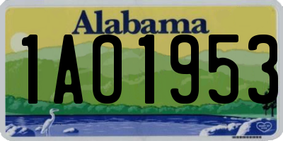 AL license plate 1AO1953