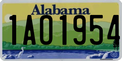 AL license plate 1AO1954