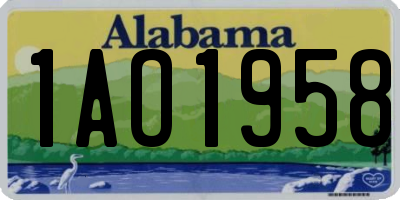 AL license plate 1AO1958