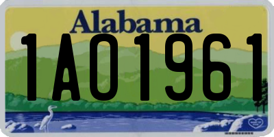 AL license plate 1AO1961