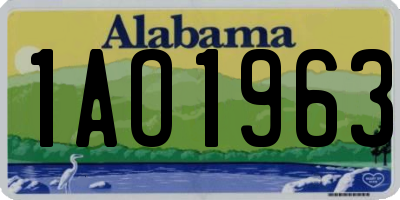 AL license plate 1AO1963