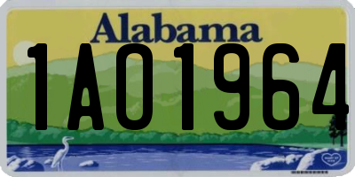AL license plate 1AO1964