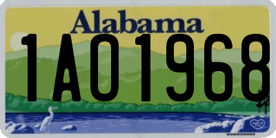 AL license plate 1AO1968