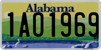 AL license plate 1AO1969