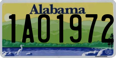 AL license plate 1AO1972