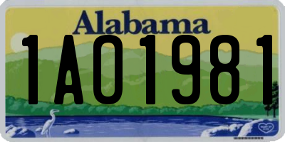 AL license plate 1AO1981