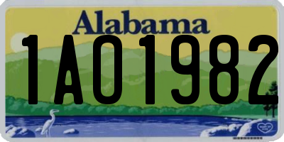 AL license plate 1AO1982