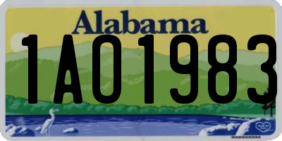AL license plate 1AO1983