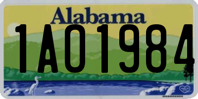 AL license plate 1AO1984