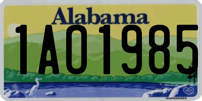 AL license plate 1AO1985