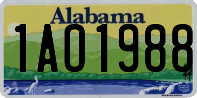 AL license plate 1AO1988
