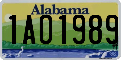 AL license plate 1AO1989