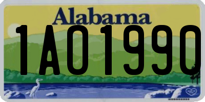 AL license plate 1AO1990