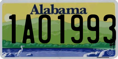 AL license plate 1AO1993