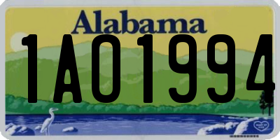 AL license plate 1AO1994