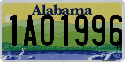 AL license plate 1AO1996