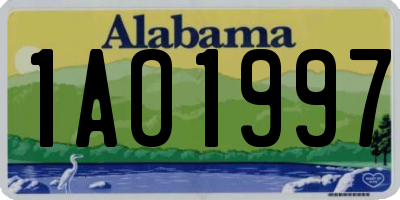 AL license plate 1AO1997