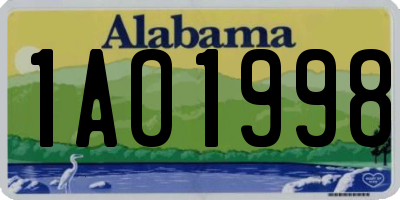 AL license plate 1AO1998