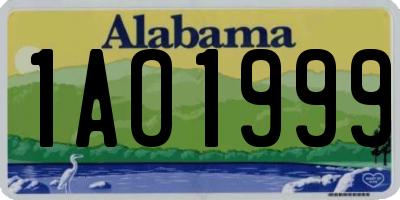 AL license plate 1AO1999