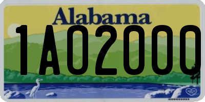 AL license plate 1AO2000