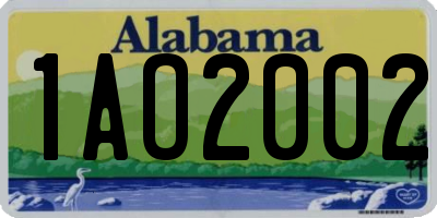 AL license plate 1AO2002