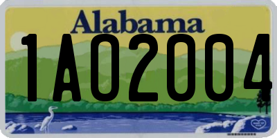 AL license plate 1AO2004