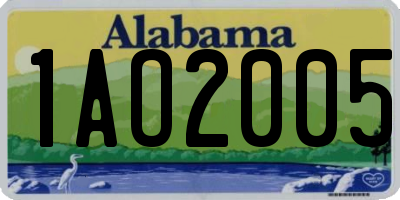 AL license plate 1AO2005