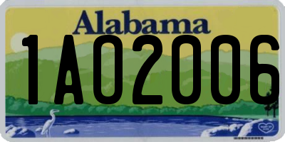 AL license plate 1AO2006
