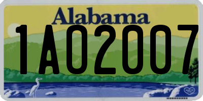 AL license plate 1AO2007