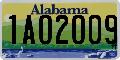 AL license plate 1AO2009