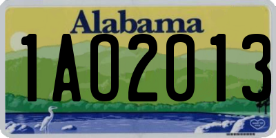 AL license plate 1AO2013