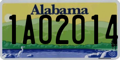 AL license plate 1AO2014