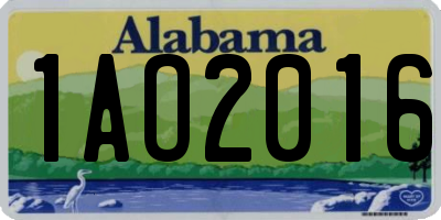 AL license plate 1AO2016