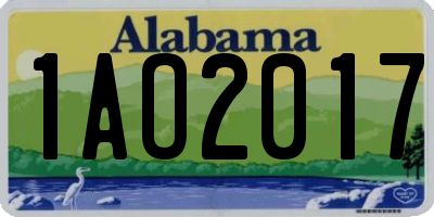 AL license plate 1AO2017