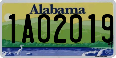 AL license plate 1AO2019