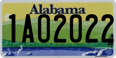 AL license plate 1AO2022