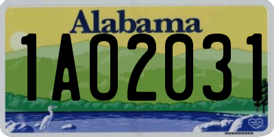 AL license plate 1AO2031