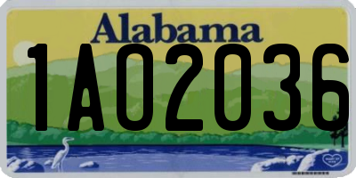 AL license plate 1AO2036