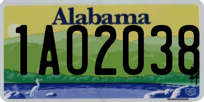 AL license plate 1AO2038